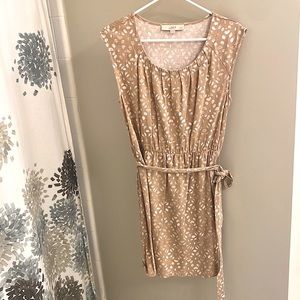 LOFT Cotton Sun Dress with Tie at Waist | Size M Petite